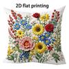 1pc Bohemian Wildflower Floral Throw Pillow Covers 2D Flat Printed Soft Cushion Cases For Home Sofa Bedroom Decor Cushion Cover