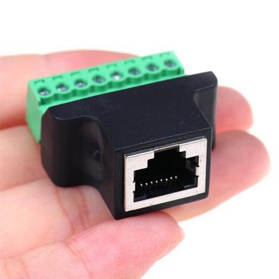 RJ45 Dişi - Vidalı Terminal 8 Pinli Konnektör Ethernet Kablosu Genişletici Adaptör