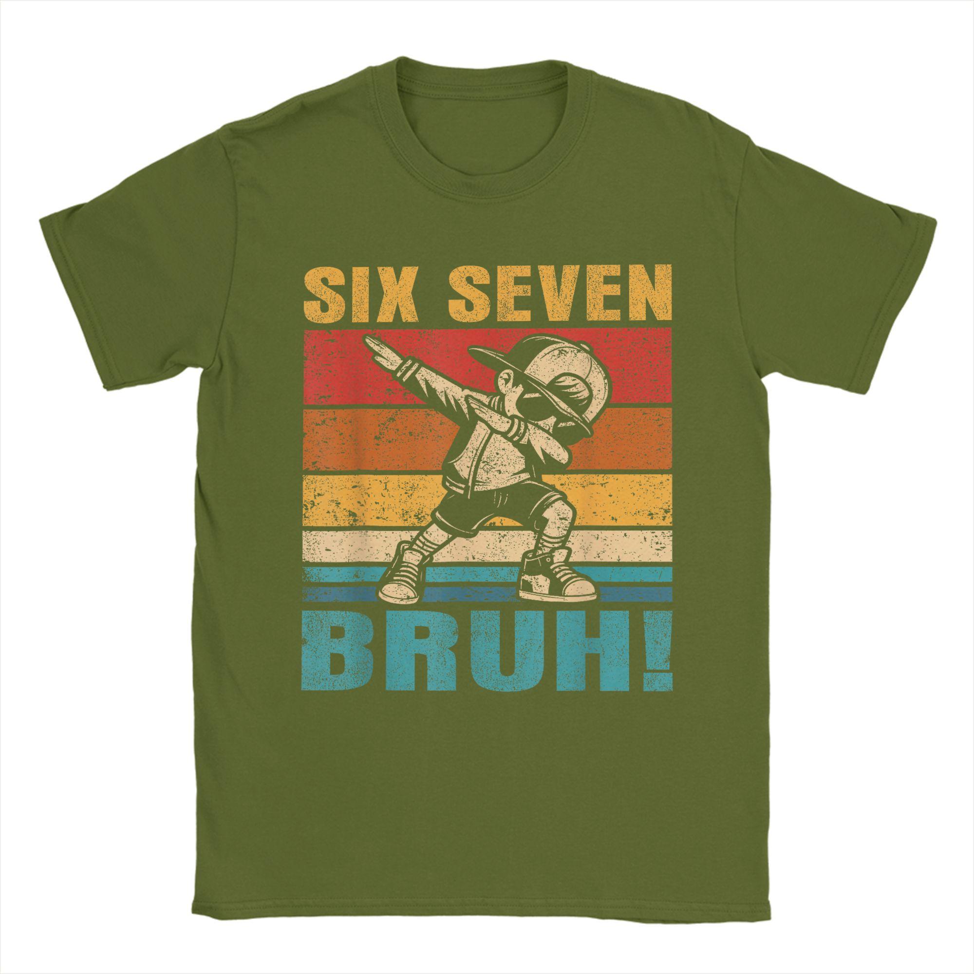 Oversized T Shirt Summer Six Seven Bruh Dabbing Boy Funny 67 Meme Slang T Shirts  Cotton Tshirt for Men Short Sleeve Top Tees 4XL