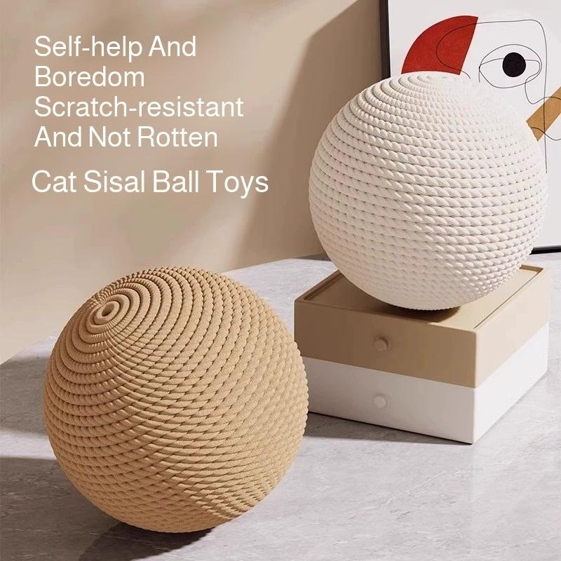 Übergroßer Sisal-Katzen-Spielzeugball mit Geräusch zur Zahnpflege und zum Kratzen