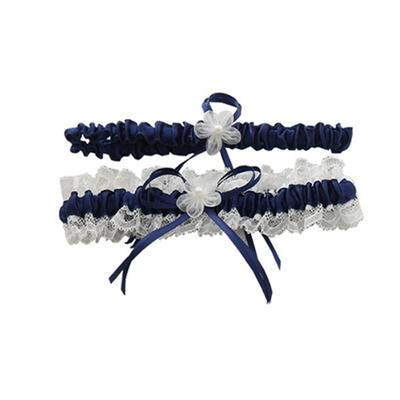 Nuova Giarrettiera da Donna Giarrettiera di Pizzo da Sposa Fiocco Blu Decorazione Gamba Matrimonio Giarrettiera da Matrimonio
