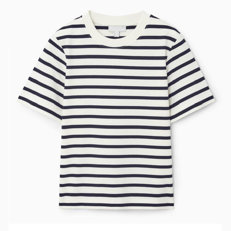 Koszulka damska COS Style z blokami kolorów, z okrągłym dekoltem i krótkim rękawem - Wiosna 2024