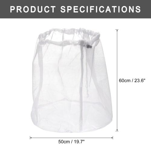 uxcell Mesh Laundry Bag, Basket, Mesh Bag with Drawstring, Fine Net, Large Machine Washable, Mesh Washing Bag for Travel and Laundry, 50cm x 60cm