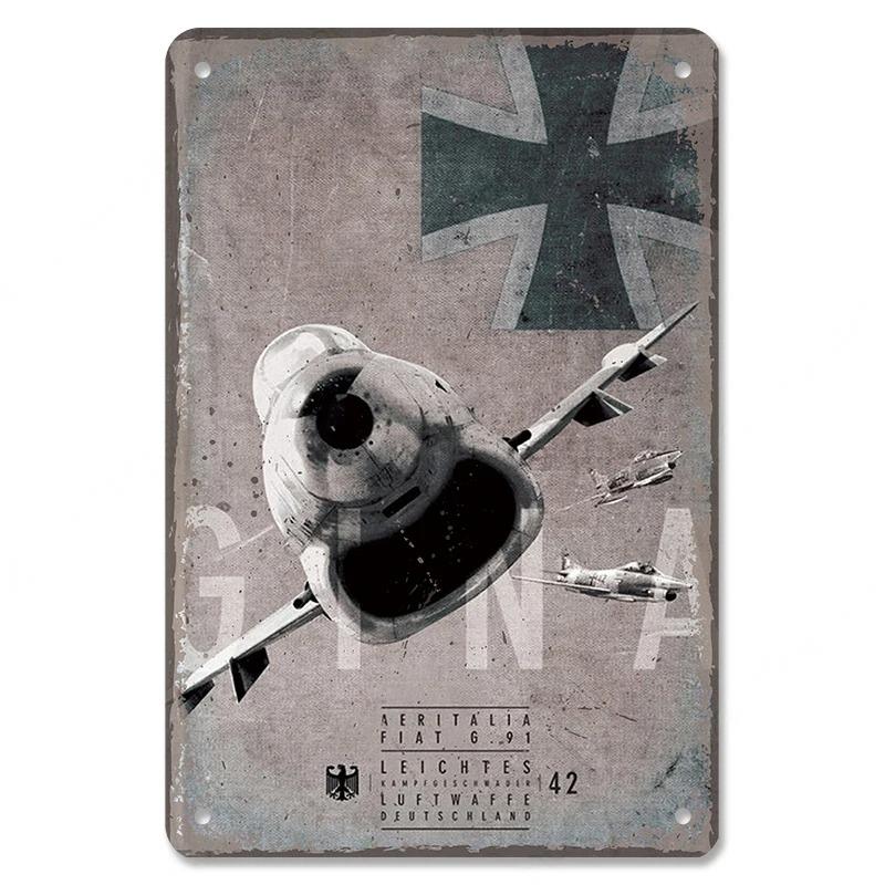 Vintage Airplane Posters Metal Tin Signs Decor Model Plane Meeting Aerien Metal Plate Wall Decor Bar Club