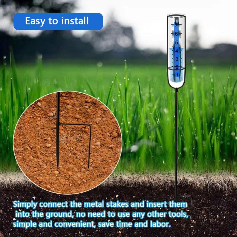 Fence Mounting Bracket Rain Meter Solar Outdoor Rain Gauge Rain Measure Gauge  Lawn And Farm