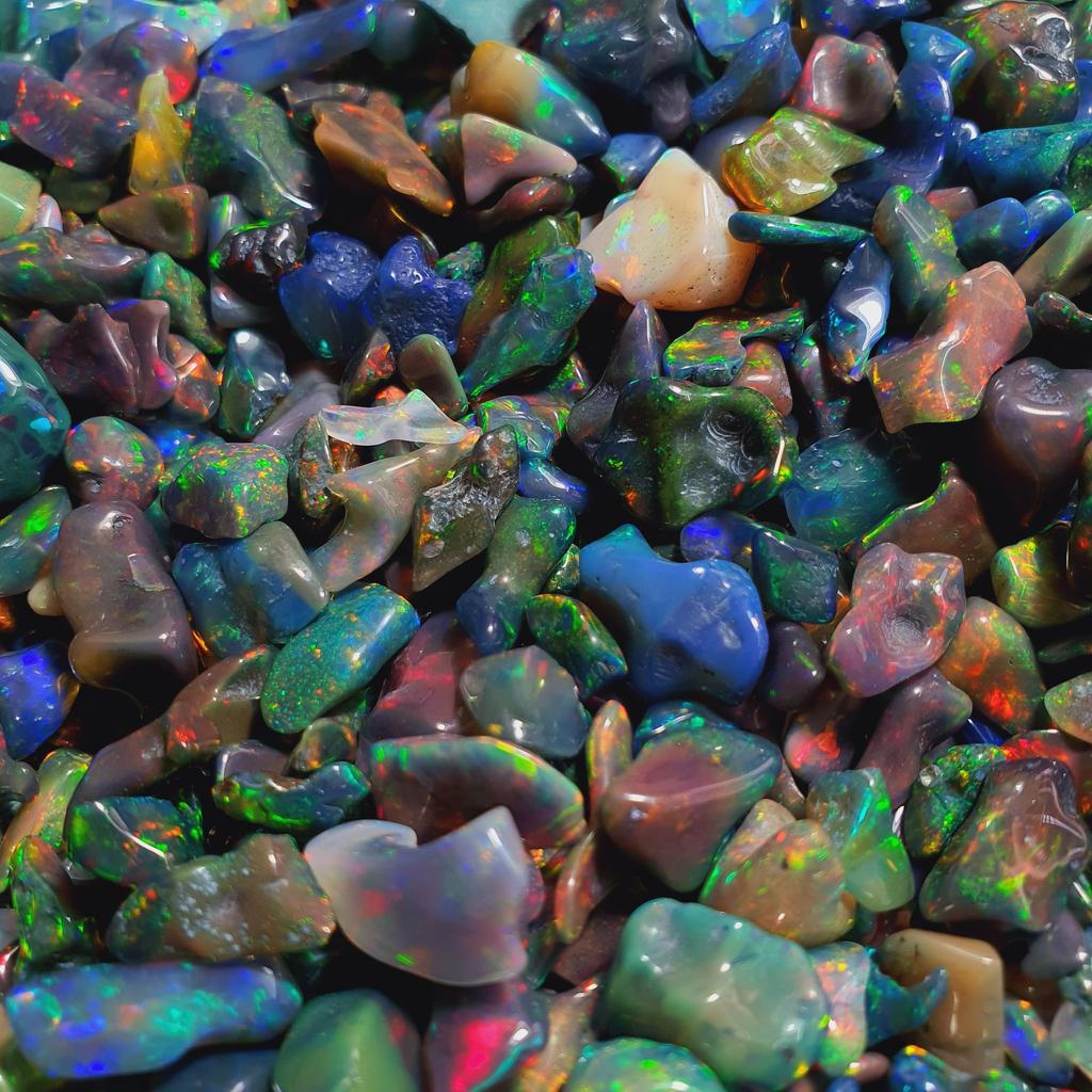 Amazing Multi Fire Black Uncut Opal Rough, Multi Fire Opal Crystal Rough, 7-10 MM Size Rough. Minerals Rough Lot, Opal Rough Lot.