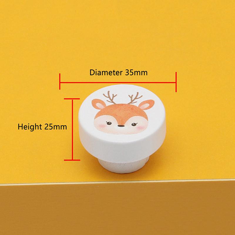 6/8 szt. Uchwyty do szafek kuchennych, szaf, drewniane klamki do drzwi, zwierzęce drewniane gałki do szuflad meblowych do pokoju dziecięcego