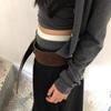Vintage Y2k Wide Leather Belt With Silver Buckle For Retro Fashion Women