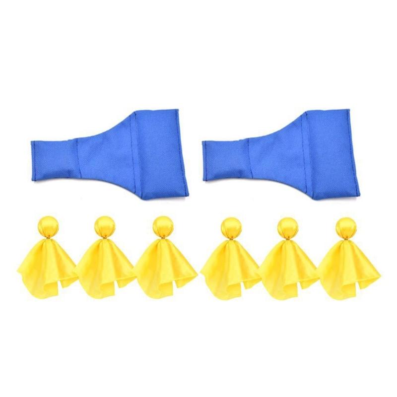 6pcs Referee Flags Challenge Flags with 2pcs Long Neck Bean Bag for Football Game Football Penalty Flags Tossing Flags 1