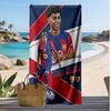 Asciugamano da Spiaggia Personalizzato Stampato Lamine Yamal Logo Calcio Supporto Nome Personalizzato Testo Asciugamano Assorbente Per Sport Viaggio Regalo Speciale