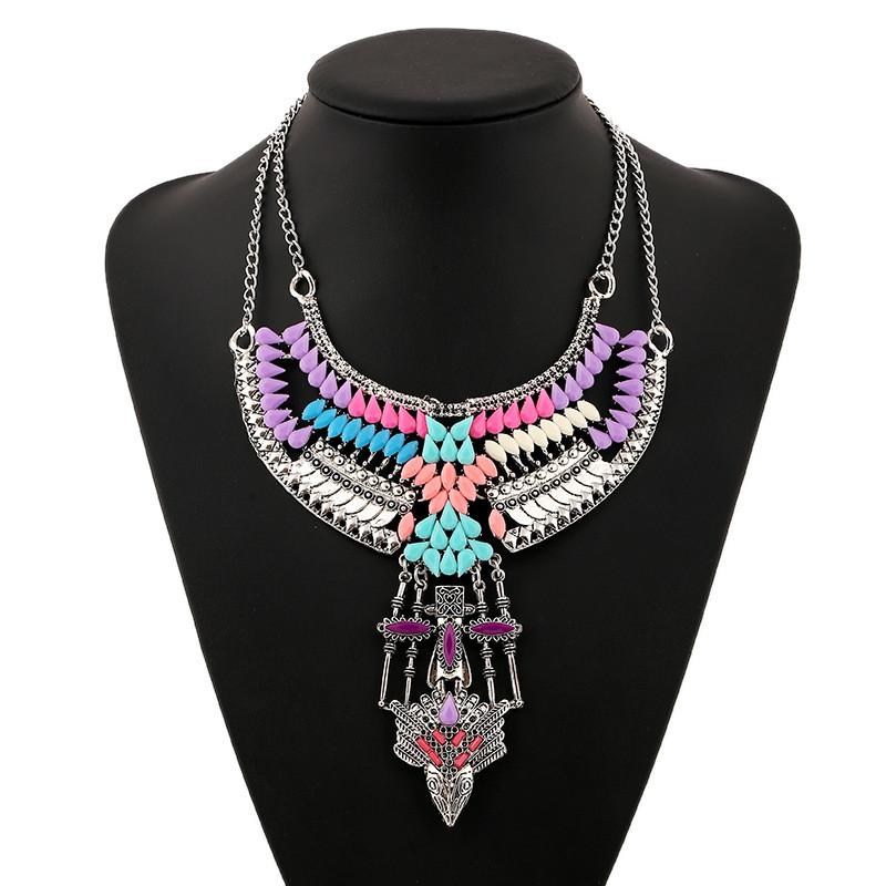 Bohemian Geometric Retro Necklace With Alloy Finish For Unisex Travel Gift