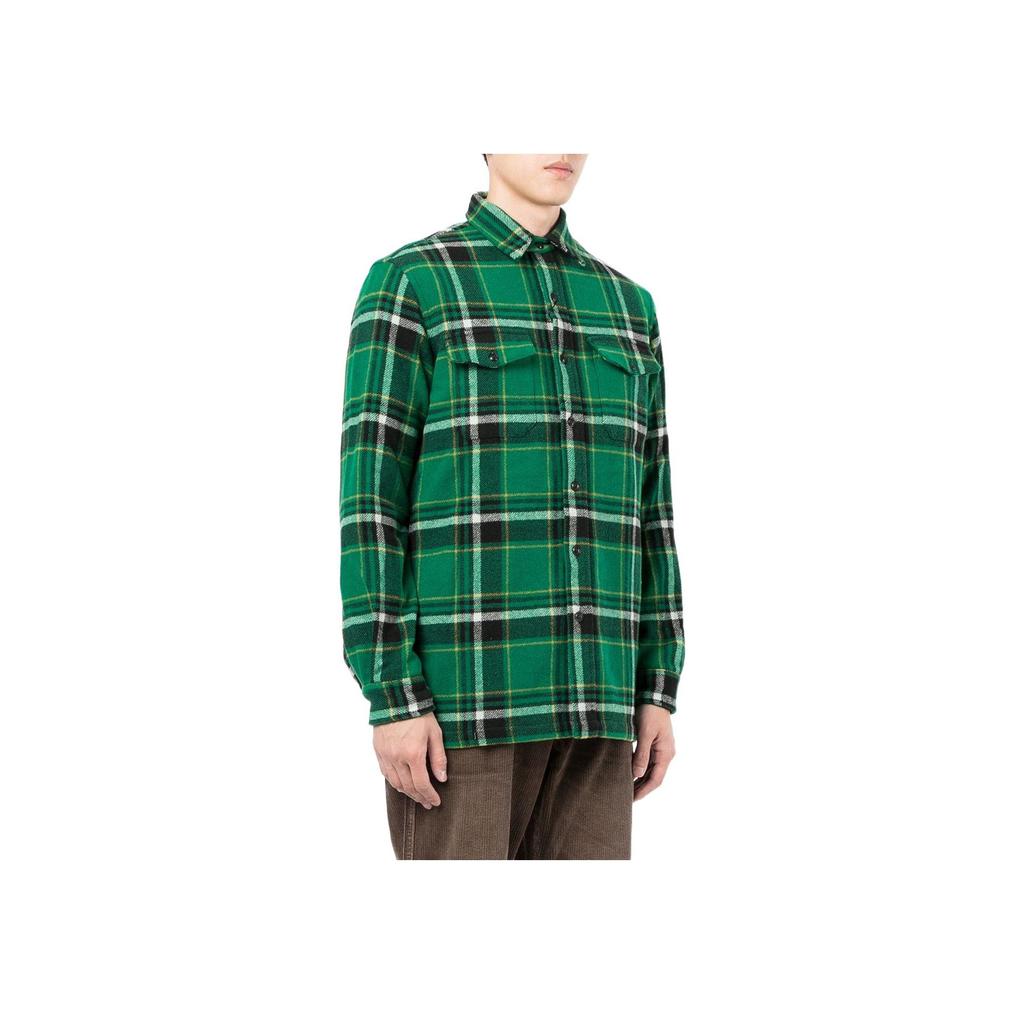Polo Ralph Lauren Ss22 Straight Collar Plaid Fitted Long Sleeve Shirt Men Shirts Green 710850323-001
