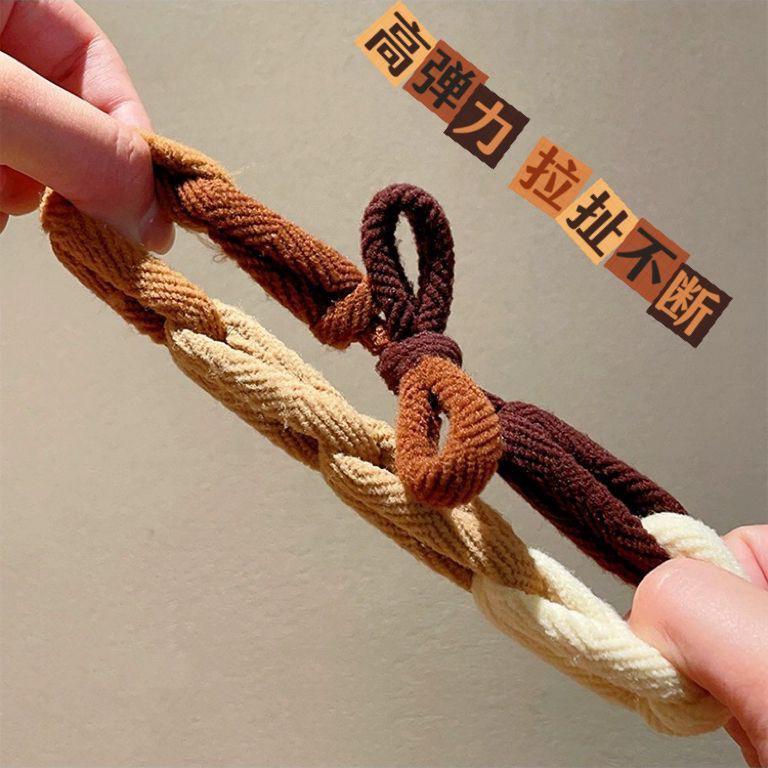 Vielseitige handgestrickte elastische Haargummis für Pferdeschwänze und Haarstyling