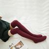 1 Pair Women Socks Vertical Stripe Solid Color Thigh High Long Tube Spring Autumn Good Stretch Beauty Leg Stockings Streetwear