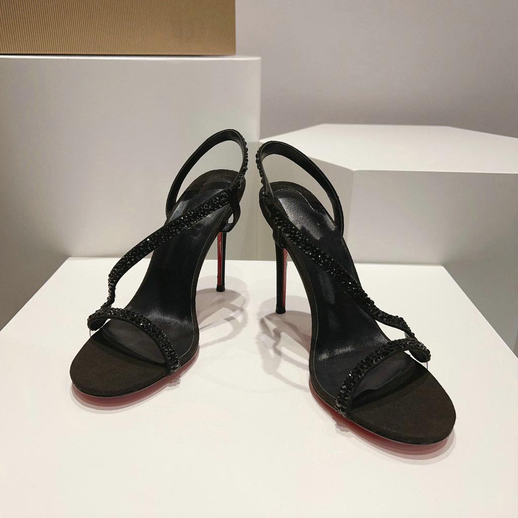 Fashion A Luxurious French One-Strap Sandal With A Noble And Elegant Style, A Sexy High-Heeled Shoe With A Snake-Shaped Toe Display