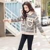 2024 autumn and winter new woolen jacket women's short plush thickened version loose and thin versatile plaid jacket tide