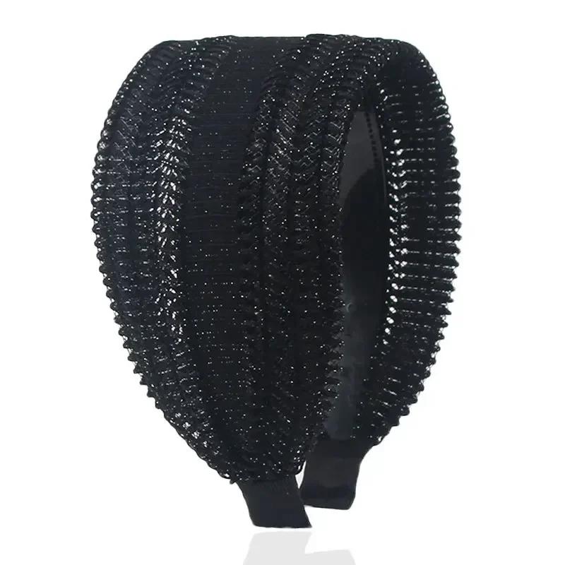 Women's Hair Band Simple Wide Headband with Teeth Non-Slip Hairpin All-Matching Hollow Cover Gray Hair Haar Accessoires Women