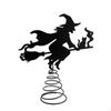 Witch Tree Finial Spooky with Spring Base Silhouette for Mantel Displays