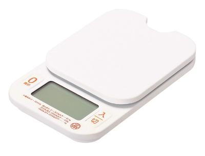 Pearl Metal Digital Kitchen Scale, 2.0kg Capacity, 0.1g Increments, HAKARI D-6468, White