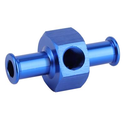 Kraftstoff Lachgas Druckmesser Adapter Aluminiumlegierung Universal 3/8 Zoll Schlauch 1/8 Zoll NPT Anschluss Blau