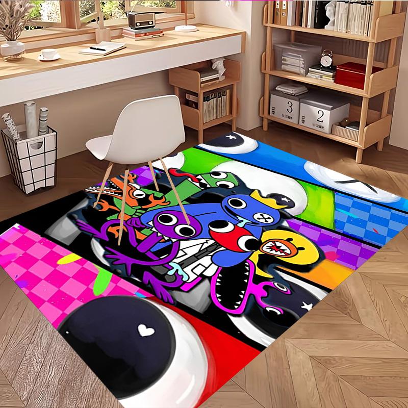Spiel Rainbow Friends Druckteppich, Waschbarer Bodenteppich, Für Eingangsbereich Wohnheim Waschküche Büro Arbeitszimmer, Heimdekoration Geburtstag Weihnachtsgeschenk