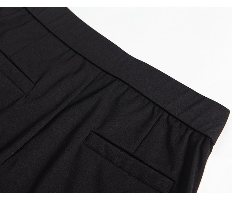 Women's High Waist Micro Flare Pants with Side Stripe and Slit