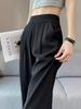 Women's 2026 High-End Grey Wide-Leg Pants - Spring/Summer Straight-Leg Design