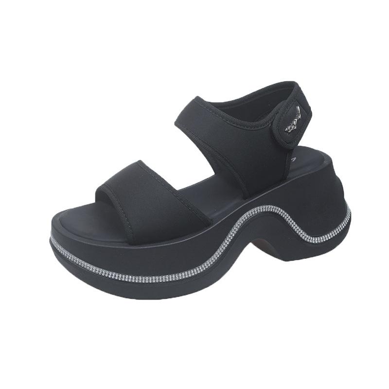 New Rhinestone Platform Muffin Super High Heel Wear Small Slippers Sandals Drag Women's Shoes Beach Shoes Sandals