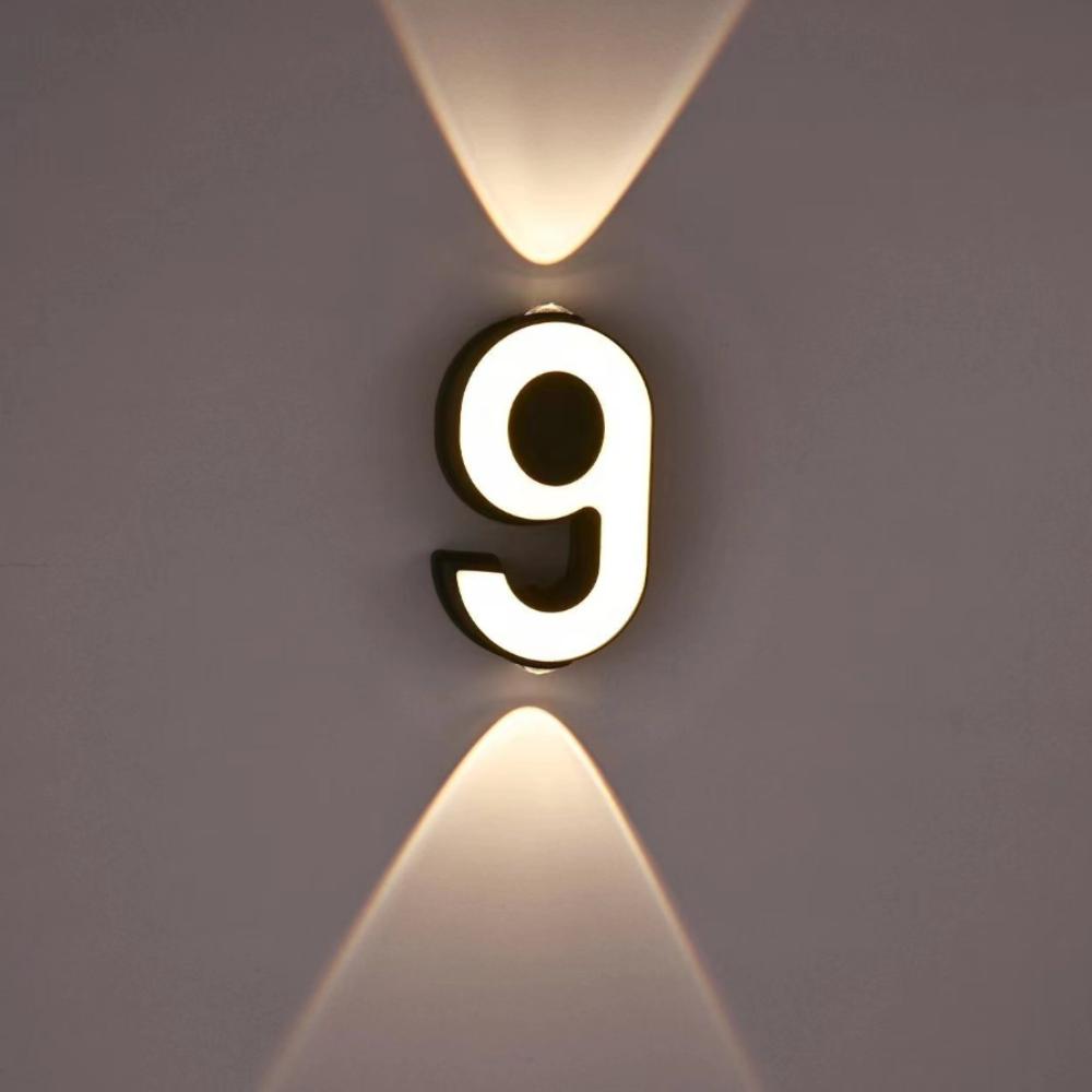 Minimalist Styling Waterproof House Number Plaque Lamp House Number Marking Fixture  Balcony