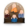 Buddha Monk On Wooden Base Statue Home Decor Items Figurines Showpiece - Cute Mini Baby Buddha Statue