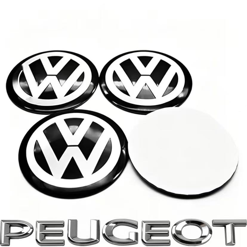 LVAXC1 4Pcs 56mm Car Wheel Center Stickers For VW GTI Polo Passat B6 B7 B8 Golf MK6 MK7 MK8 Tiguan Jetta ID.3 Beetle T-ROC CC Hub Cap