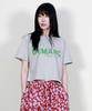Deumakeu Logo Graphic Crop Short Sleeve T-Shirt Gray