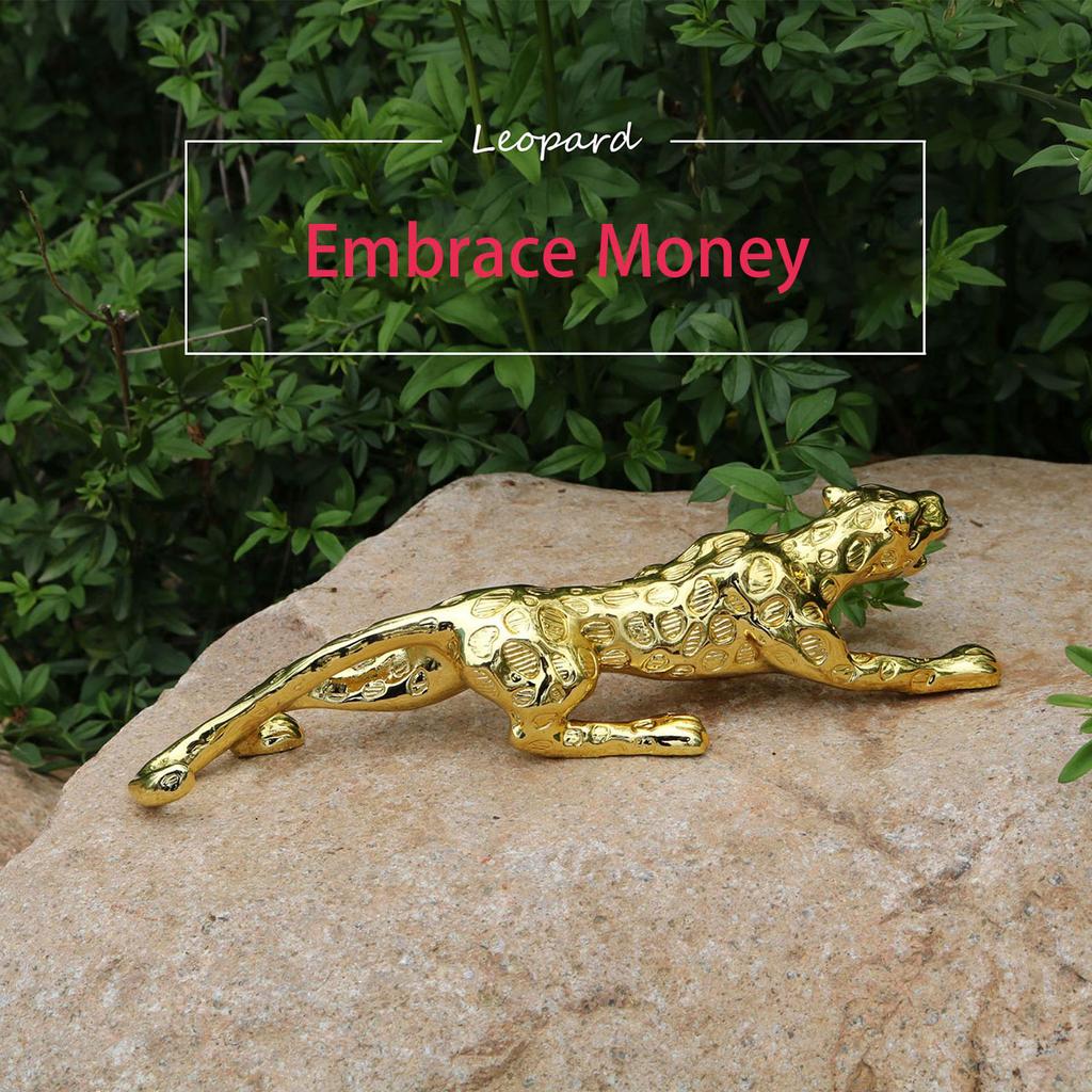 Huisdecoratie Luipaard Beeldje Hars Dier Panter Beeld Auto/ Kantoor Kamer Decoratie Kunsthandwerk Sculptuur Mascotte Ornament