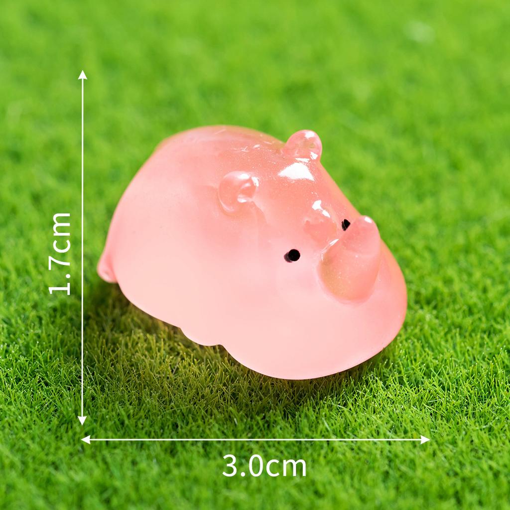 Moss Micro-landscape Glow-in-the-dark Rhinoceros Animal Ornament Gardening DIY Landscaping Accessories Desktop Ornament