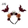 Floral Hair Bands for Party Halloween Flower Skeleton Bat Headband, Gothic Skull Bands, Spooky Accessories Girls Accessory, Lightweight No Slip