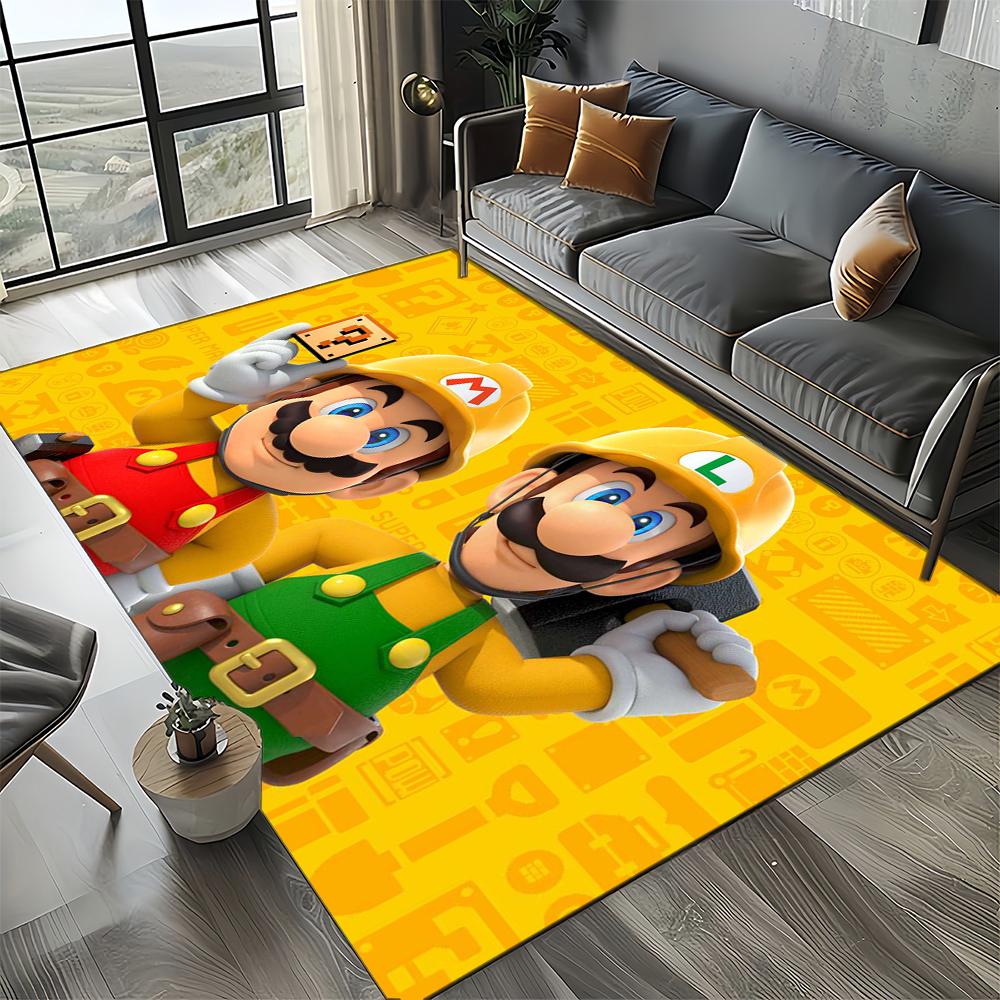 Retro Mario Cartoon Area Rug,Carpet Rug for Home Living Room Bedroom Sofa Doormat Decor,Kids Play Floor Mat