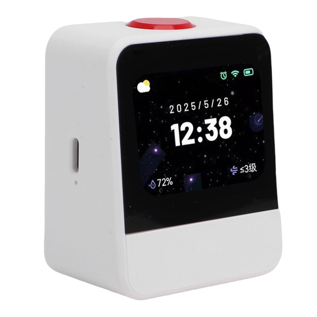 Smart Alarm Clock with Bluetooth Speaker AI Voice Control Lyrics Display Multifunctional Desk Alarm Clock for Bedroom