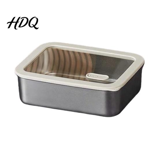 Heavy Duty Metal Storage Tins 304 Stainless Steel Food Containers with Glass Lids Leakproof Bento Lunch Box Leak Proof Kitchen Organizers Set,