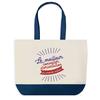 Shopping Bag - PLANETEE - Blue Bottom Bag «Best Career Counselor In the World» - Cotton - 40x45 Cm - Made In France