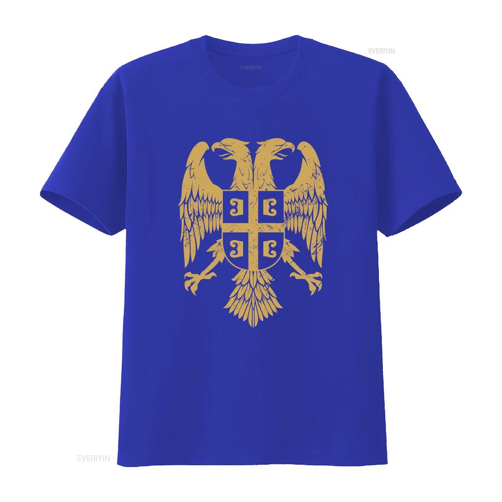 NEW LIMITED EDITION Serbian Double Headed Eagle Coat Of Arms T Shirt for Men vintage Washed graphic Comfortable Soft Breathable