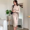 JINZUOMA Knit Sweater Long Sleeve Tight Long Simple and Perfect for and Everyday Wear One Women's Dress, Dress, Dress, Dress, Dress, Spring/Autumn