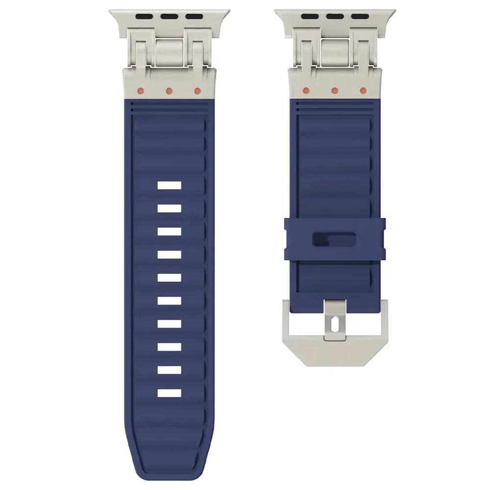 Correa Deportiva de Silicona Para Apple Watch Ultra 2 49mm 45mm 44mm 42mm Correa de Goma Suave Para iWatch Series 9 8 7 6 5 4 se Pulsera para Hombre