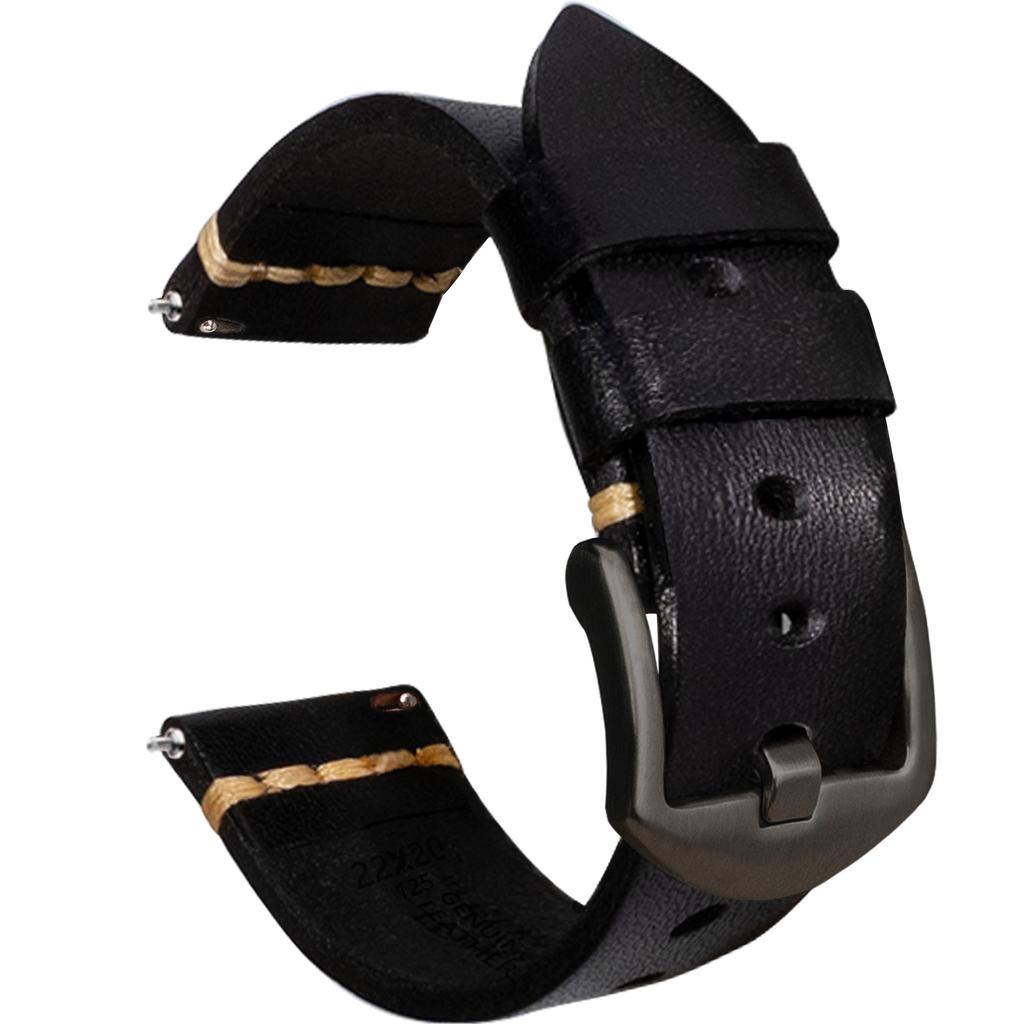 Applicable To 22Mm Huawei Gt3 Watch, Handmade Leather Strap, Italian Vegetable Tanned Leather Samsung Cowhide Watch Strap