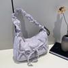 Nähgarn Umhängetaschen Einfarbige Schleife Damen Taschen 2026 Hohe Qualität Nylon Reißverschluss Lässige Vielseitige Umhängetaschen