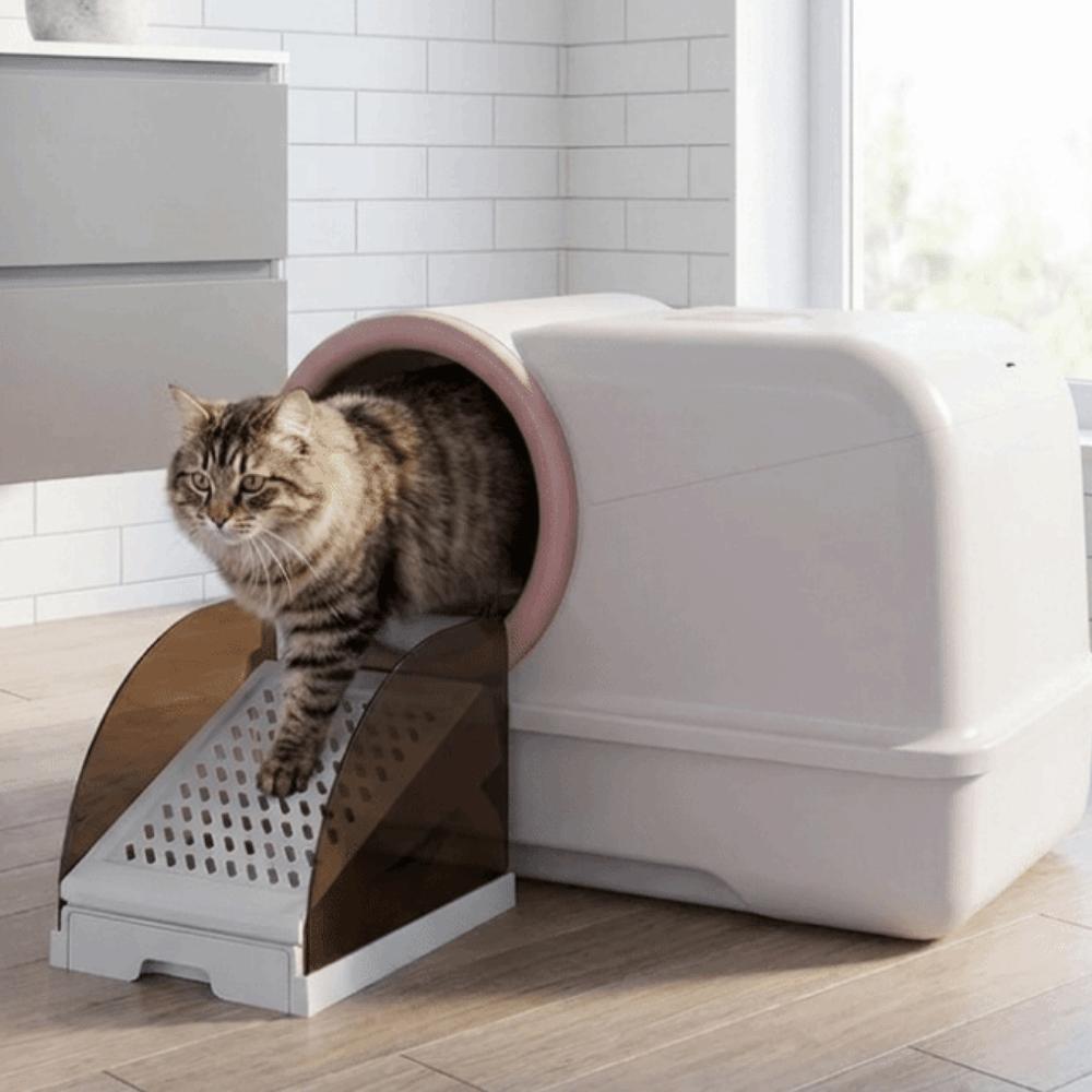 Anti Tracking Cat Litter Ramp with Drawer Adjustable Height Cat Litter Catcher for Cat House