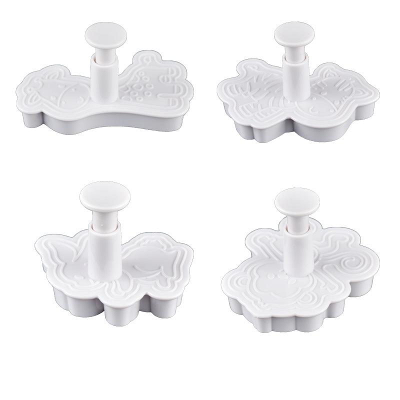 Hot Sale 4pcs Cake Tools Animal Cutter Set Cookie Cutters Biscuit Stamp Fondant Mould Baking Sugarcraft Mold