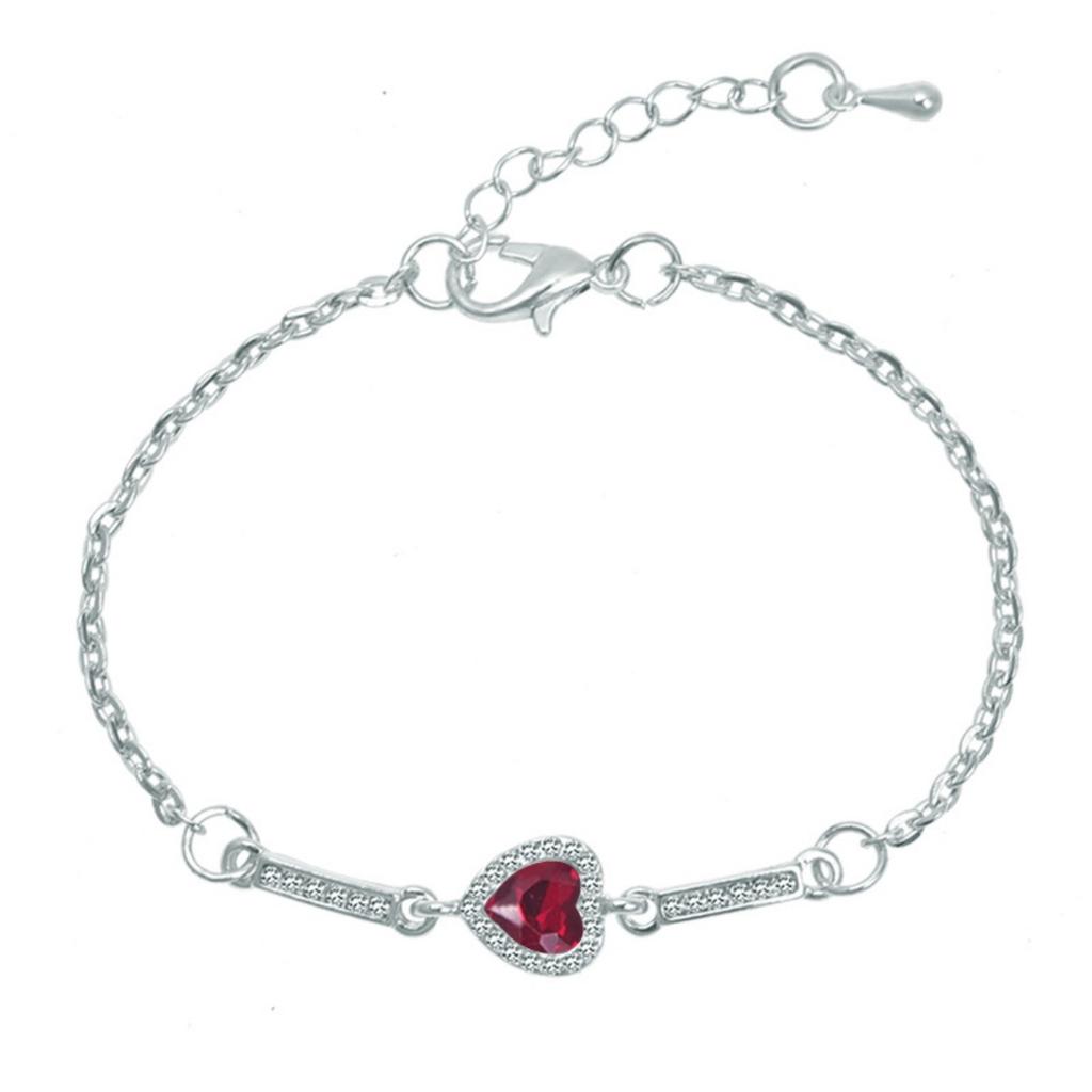 Heart-shaped Inlaid Zircon Women's Rose Gold Color Bracelet Jewelry Gift