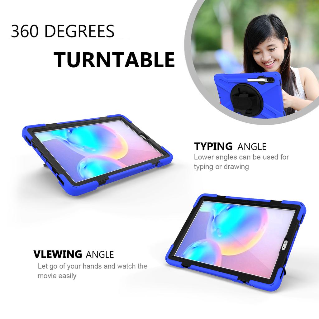 360 Rotatable Stand Case For Samsung Galaxy Tab S6 10.5inch 2019 SM-T860 SM-T865 SM-T867 Hybrid Cover With Hand & Shoulder Strap
