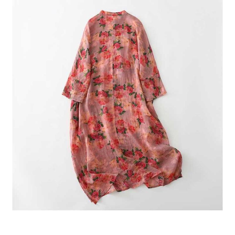 Personalized Diagonal Plate Button Printed Split Modified Dresses