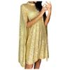 Women's Fashion Sexy Solid Stand Collar Sequin Loose Cloak Sleeve Dress